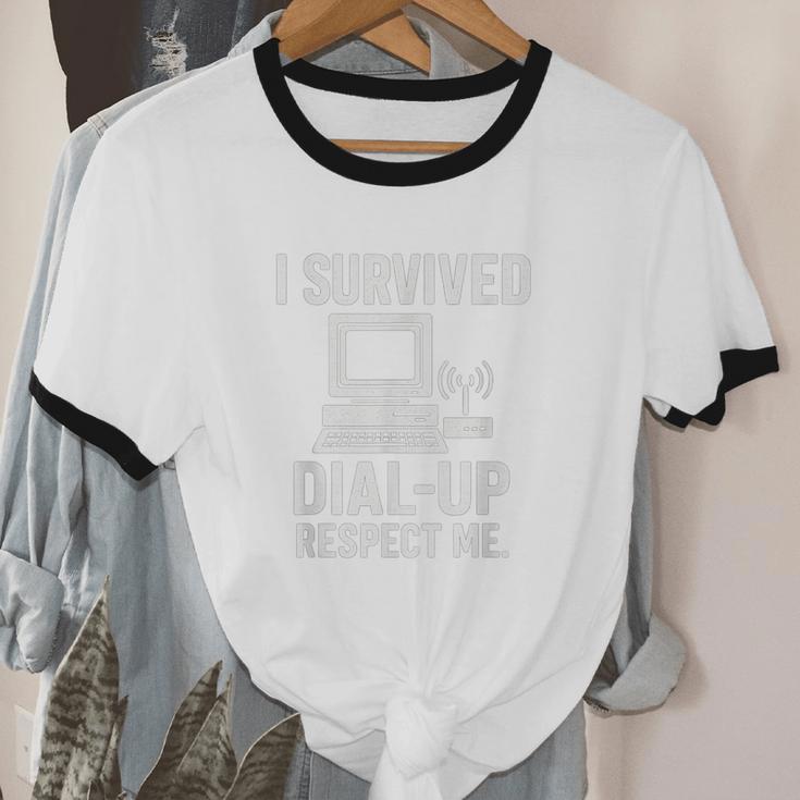 I Survived Dial-Up Internet – Retro 90s Nostalgia Unisex Cotton Ringer T-Shirt I Survived Dial-Up Internet – Retro 90s Nostalgia Unisex Cotton Ringer T-Shirt