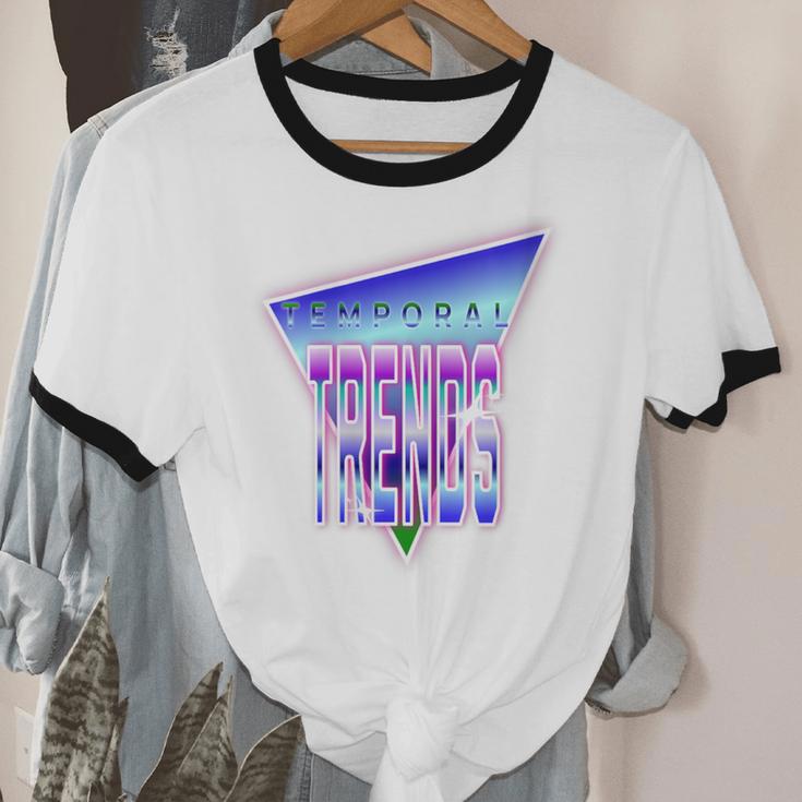 Temporal Trends Vaporwave Style Retro Nostalgia Look Unisex Cotton Ringer T-Shirt