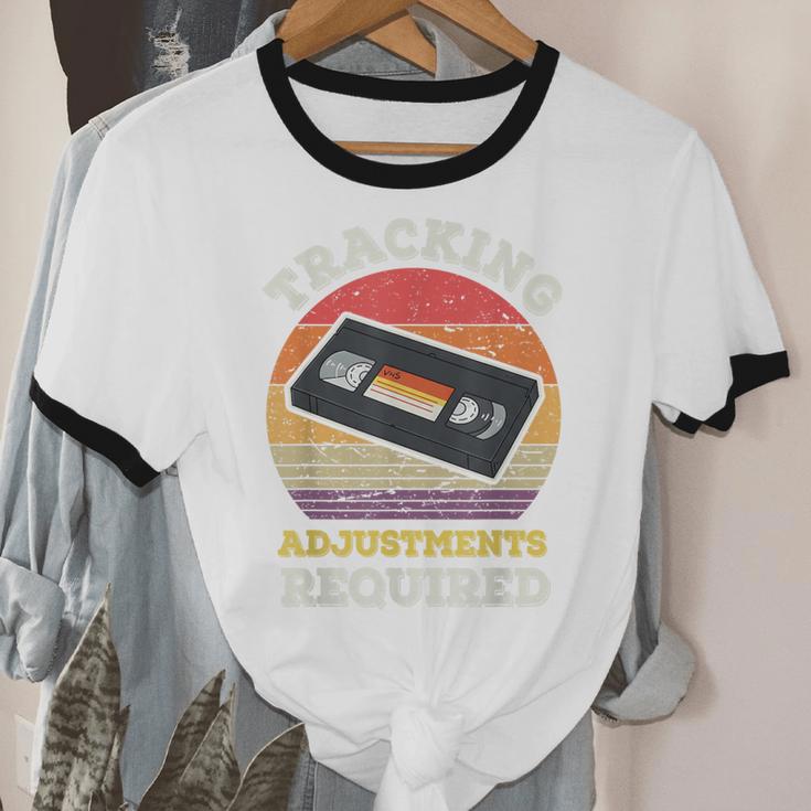 Tracking Adjustments Required Nostalgia VHS Retro Tape Unisex Cotton Ringer T-Shirt
