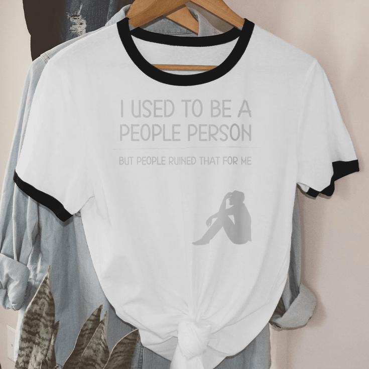 I Used To Be A People Person Introvert Unisex Cotton Ringer T-Shirt I Used To Be A People Person Introvert Unisex Cotton Ringer T-Shirt
