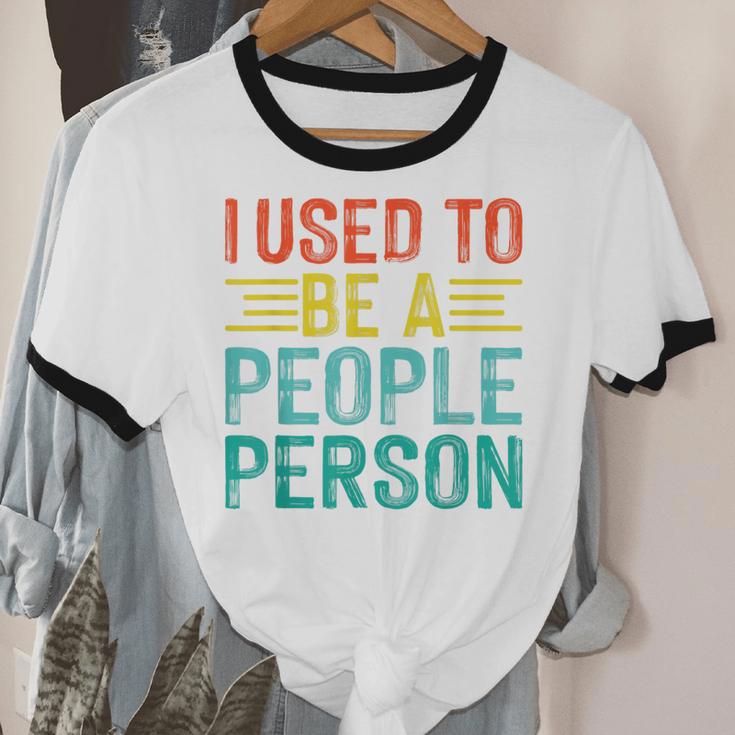 I Used To Be A People Person I Introvert Unisex Cotton Ringer T-Shirt