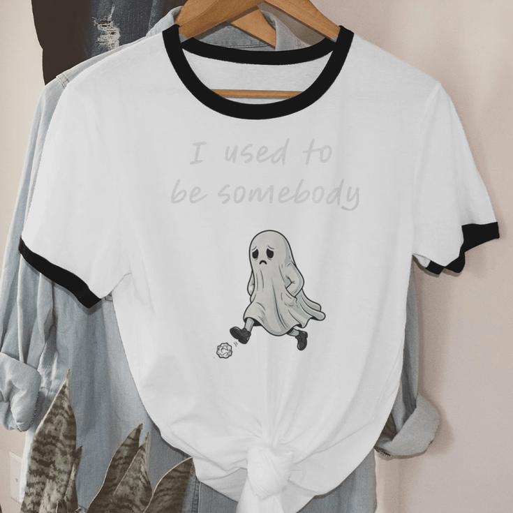 I Used To Be Somebody Nostalgia Halloween Spooky Season Premium Tri-Blend Unisex Cotton Ringer T-Shirt