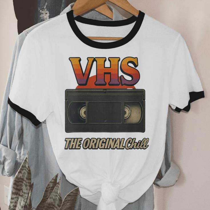 VHS Tape Nostalgia Old School Technology Humor Unisex Cotton Ringer T-Shirt