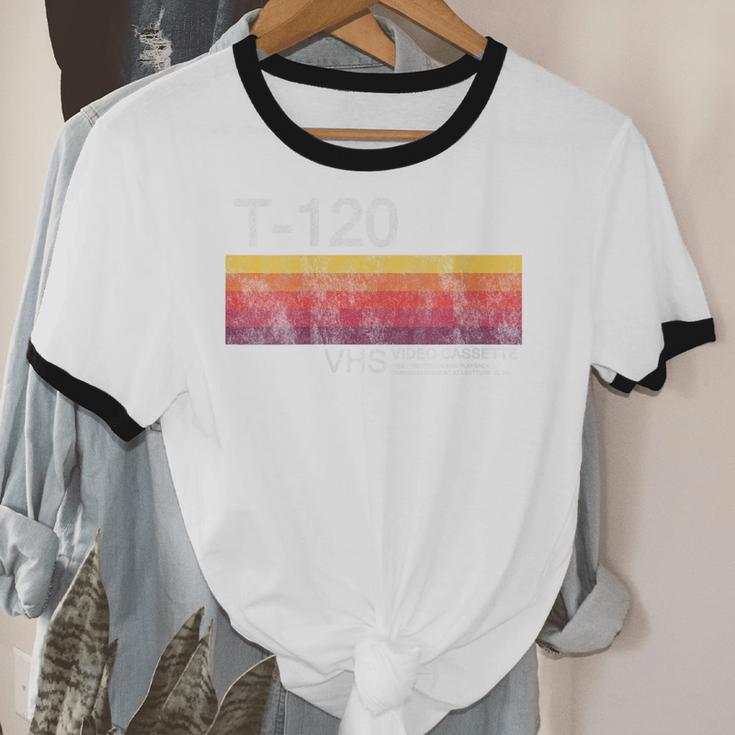 Video Cassette Tape VHS 80s 90s Nostalgia Costume Unisex Cotton Ringer T-Shirt