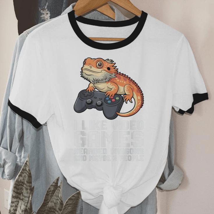 I Like Video Games Bearded Dragon Gamer Introvert Mood Unisex Cotton Ringer T-Shirt I Like Video Games Bearded Dragon Gamer Introvert Mood Unisex Cotton Ringer T-Shirt