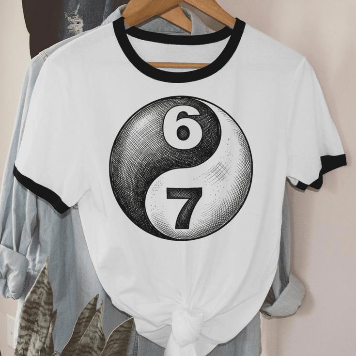 Vintage 6 7 Sketch Yin Yang Namaste Six Seven Nostalgia Unisex Cotton Ringer T-Shirt Vintage 6 7 Sketch Yin Yang Namaste Six Seven Nostalgia Unisex Cotton Ringer T-Shirt