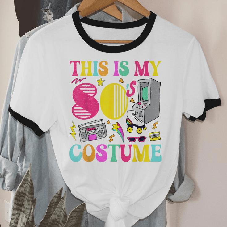 Vintage 80s Vibes Costume Nostalgia 1980s Fashion Cassette Unisex Cotton Ringer T-Shirt