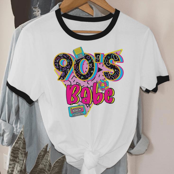 Vintage 90's Babe Party Back To 90s Cassette Nostalgia Premium Tri-Blend Unisex Cotton Ringer T-Shirt