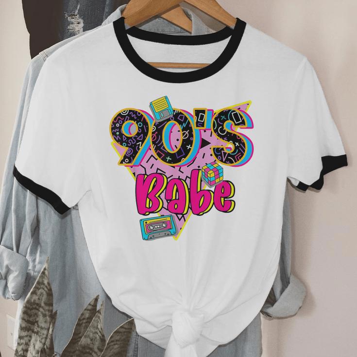 Vintage 90's Babe Party Back To 90s Cassette Nostalgia Unisex Cotton Ringer T-Shirt