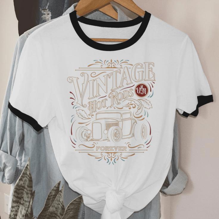 Vintage Hot Rods USA Forever Classic Car Nostalgia Unisex Cotton Ringer T-Shirt Vintage Hot Rods USA Forever Classic Car Nostalgia Unisex Cotton Ringer T-Shirt