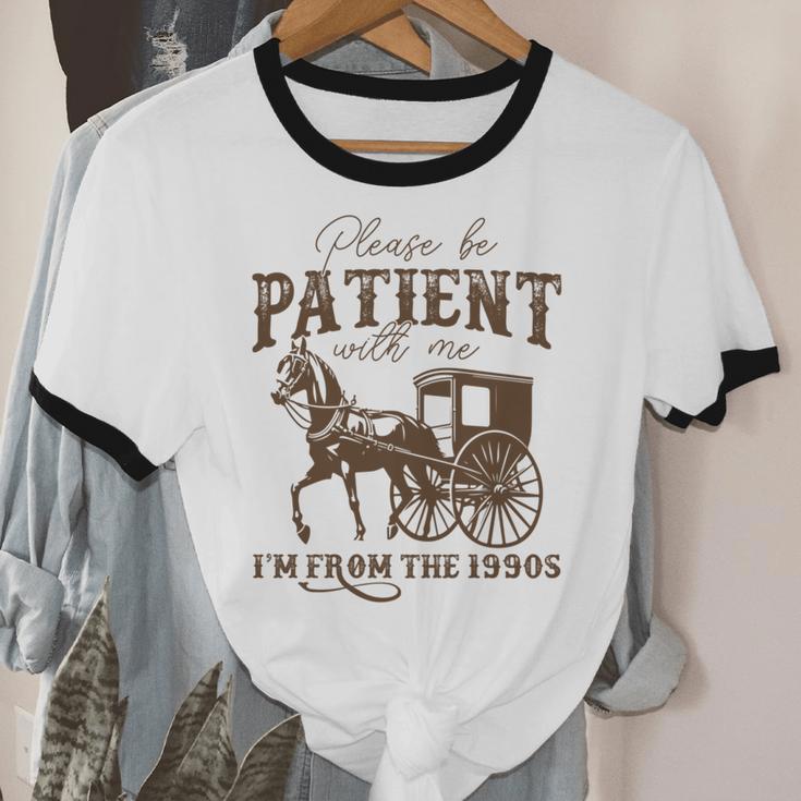 Vintage Please Be Patient With Me I'm From The 1900s On Back Unisex Cotton Ringer T-Shirt