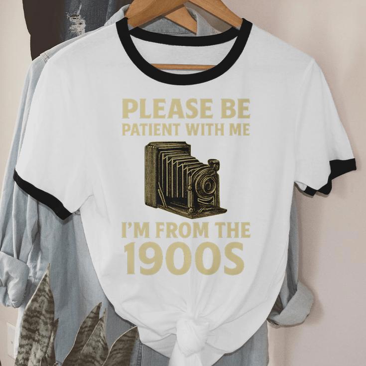Vintage Please Be Patient With Me I'm From The 1900s Camera Premium Unisex Cotton Ringer T-Shirt Vintage Please Be Patient With Me I'm From The 1900s Camera Premium Unisex Cotton Ringer T-Shirt
