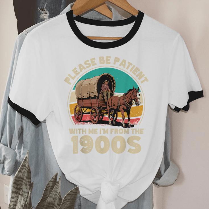 Vintage Please Be Patient I'm From The 1900s Men Women Unisex Cotton Ringer T-Shirt