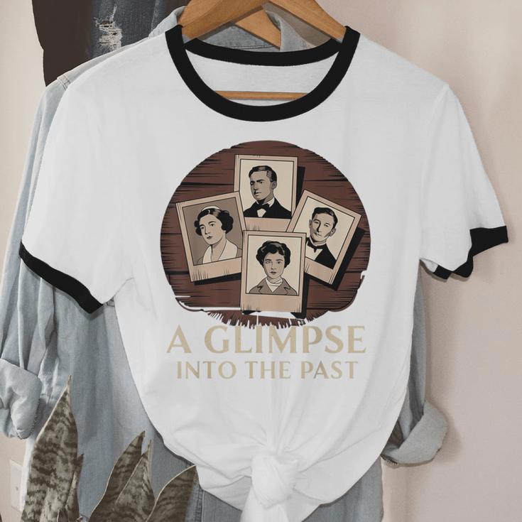 Vintage Portrait Photography Memory Nostalgia Vibe Unisex Cotton Ringer T-Shirt