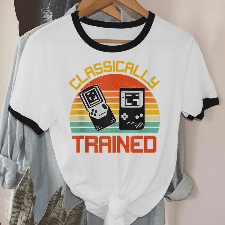 Vintage Retro Classically Trained Video Game 90s Nostalgia Unisex Cotton Ringer T-Shirt Vintage Retro Classically Trained Video Game 90s Nostalgia Unisex Cotton Ringer T-Shirt