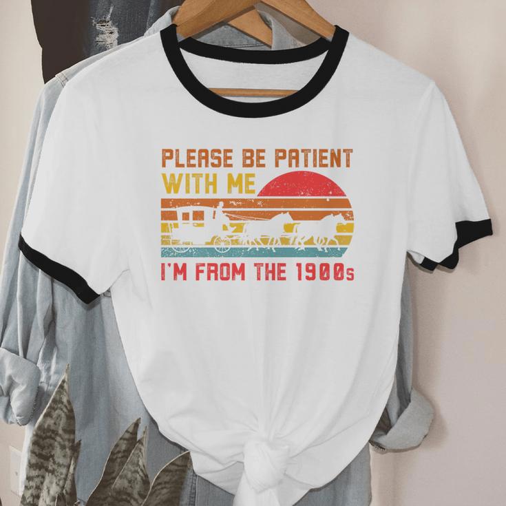 Vintage Retro Please Be Patient With Me I'm From The 1900s Premium Unisex Cotton Ringer T-Shirt