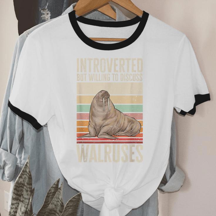 Walrus Lover Introvert Walrus Unisex Cotton Ringer T-Shirt