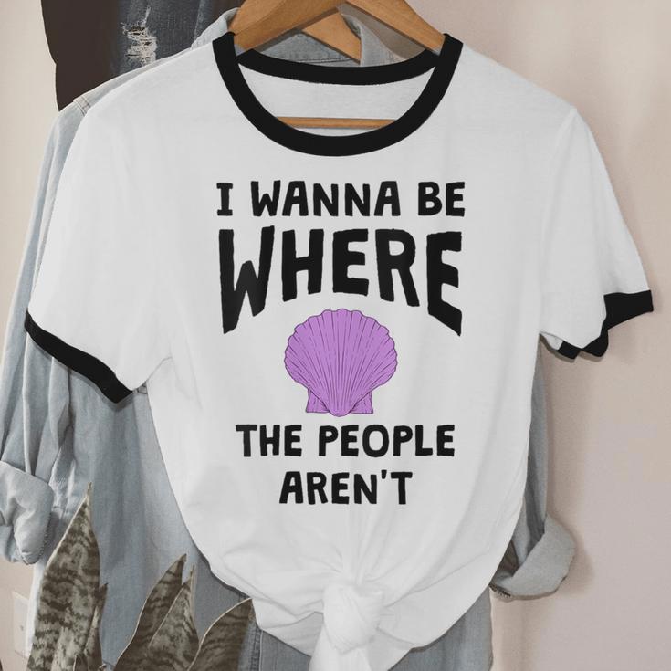 I Wanna Be Where The People Aren't Introvert Unisex Cotton Ringer T-Shirt I Wanna Be Where The People Aren't Introvert Unisex Cotton Ringer T-Shirt