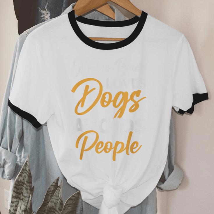 Wears Loves Dogs Avoids People I Introvert Unisex Cotton Ringer T-Shirt Wears Loves Dogs Avoids People I Introvert Unisex Cotton Ringer T-Shirt
