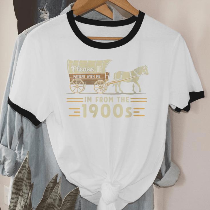 Women's Vintage Please Be Patient With Me I'm From The 1900s Unisex Cotton Ringer T-Shirt