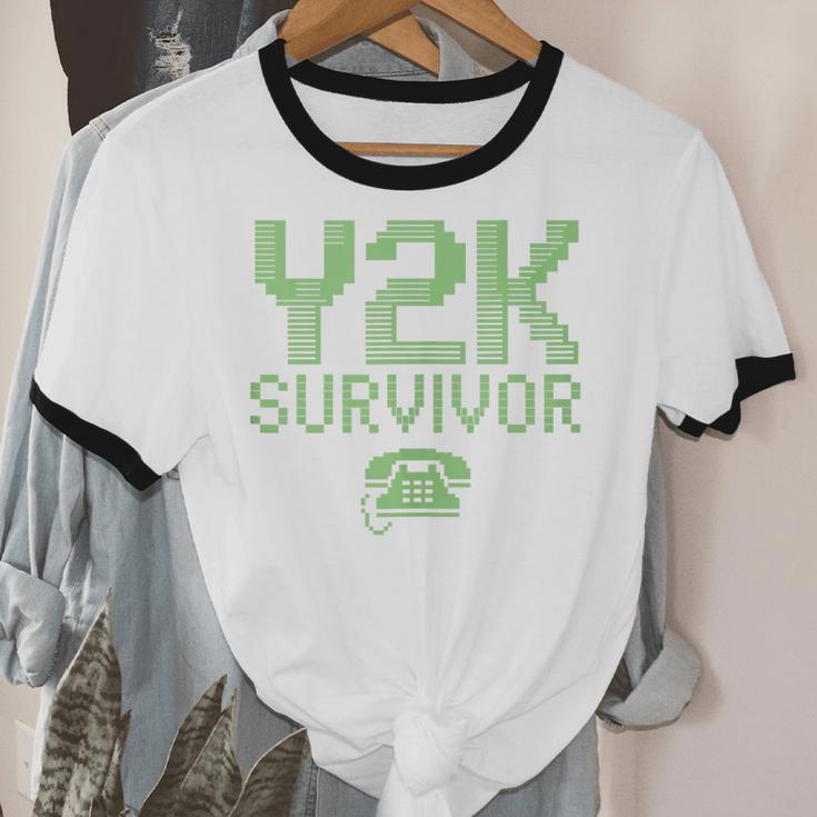Y2K Survivor 2000s Nostalgia Retro Vintage Nostalgic Unisex Cotton Ringer T-Shirt