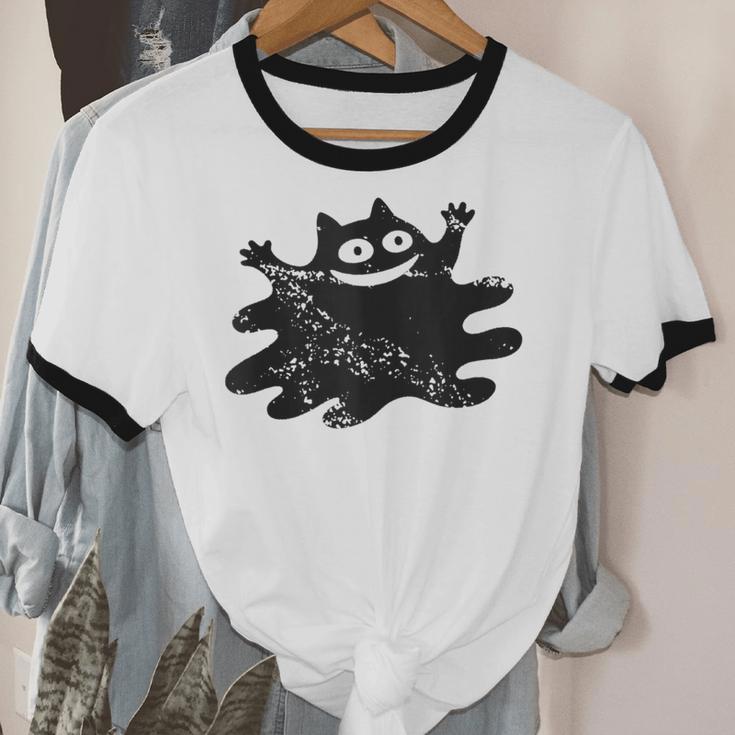 Yk2 Grunge Scary Cat With Tail Tomboy 90s Nostalgia Indie Unisex Cotton Ringer T-Shirt