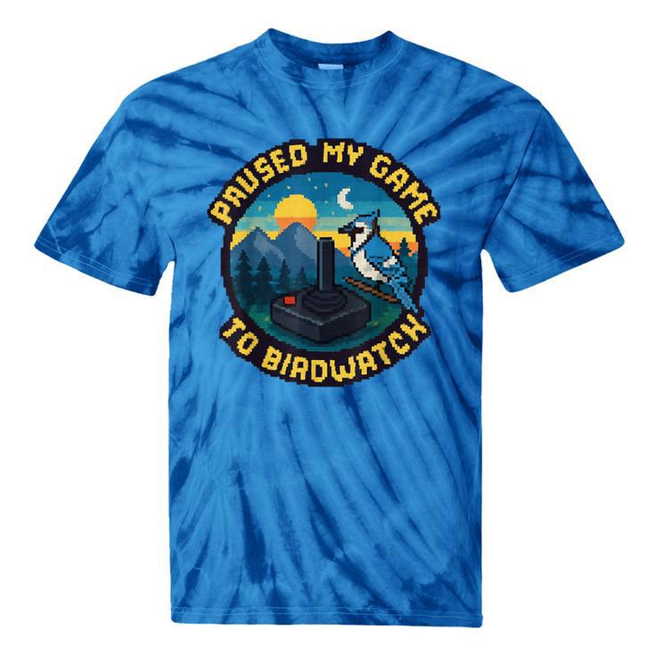 8-Bit Gamer Birder Blue Jay Arcade Nostalgia Nature Tie-Dye T-Shirts