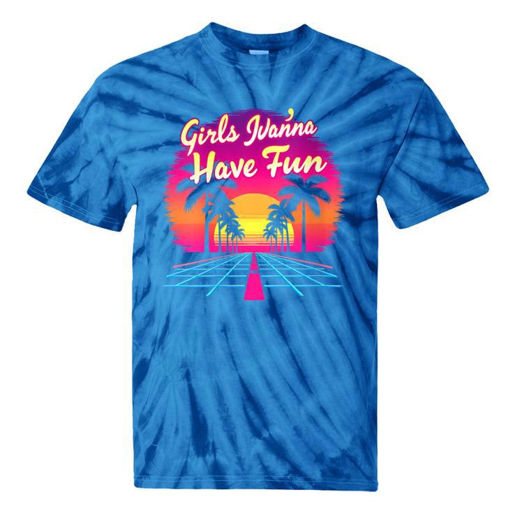 80s Fashion Girls Just Wanna Have Fun 1980s Nostalgia Tie-Dye T-Shirts