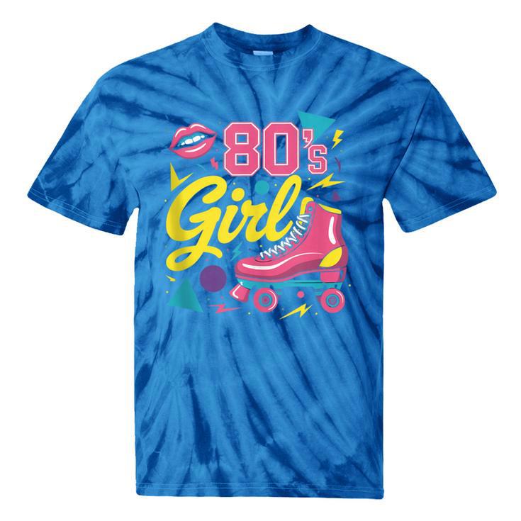 80's Girl Roller Skates Skating Eighties 1980s Nostalgia Tie-Dye T-Shirts