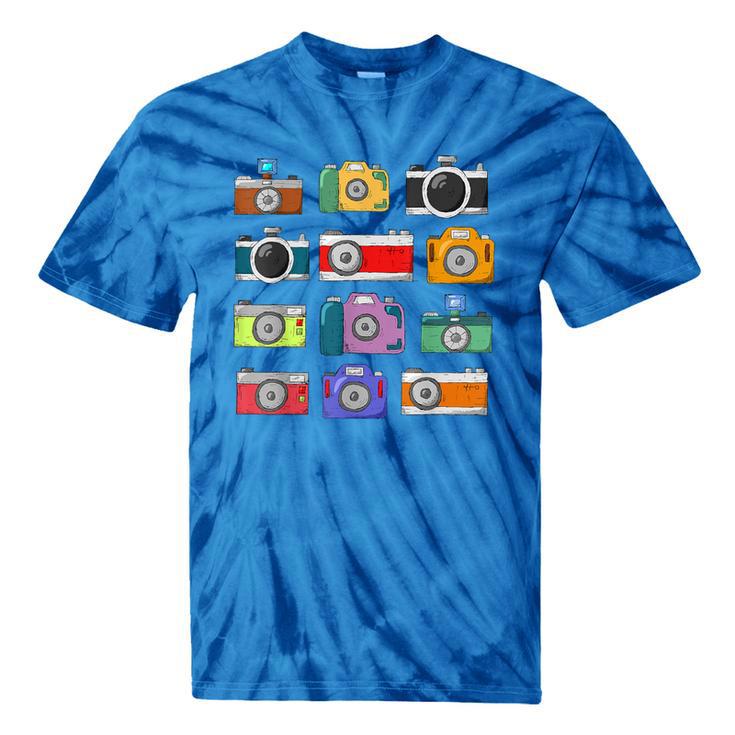 Camera Hand Drawn Old Nostalgia Retro Lens Styles Tie-Dye T-Shirts