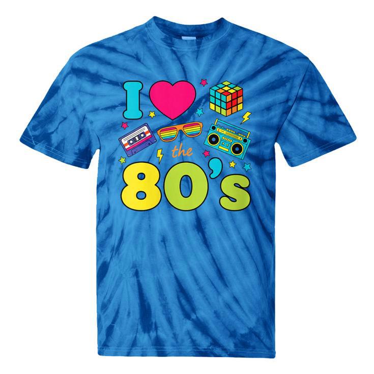 Dad I Love The 80's Retro 80s Nostalgia For Dad Tie-Dye T-Shirts