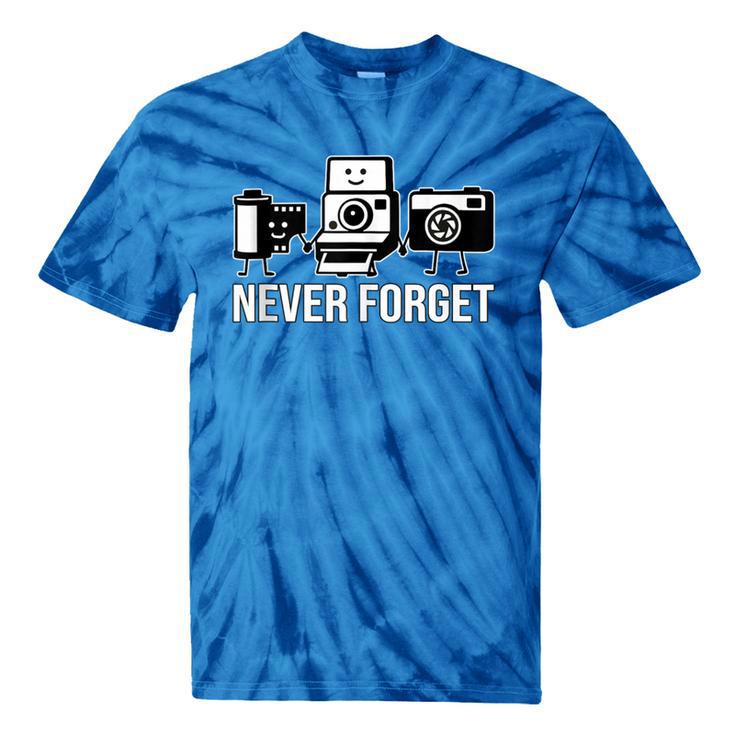 Never Forget Retro Camera Photography Nostalgia Tie-Dye T-Shirts