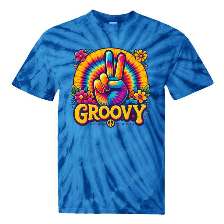 Peace Sign Groovy Vibes Costume Nostalgia Tie Dye Fashion Tie-Dye T-Shirts