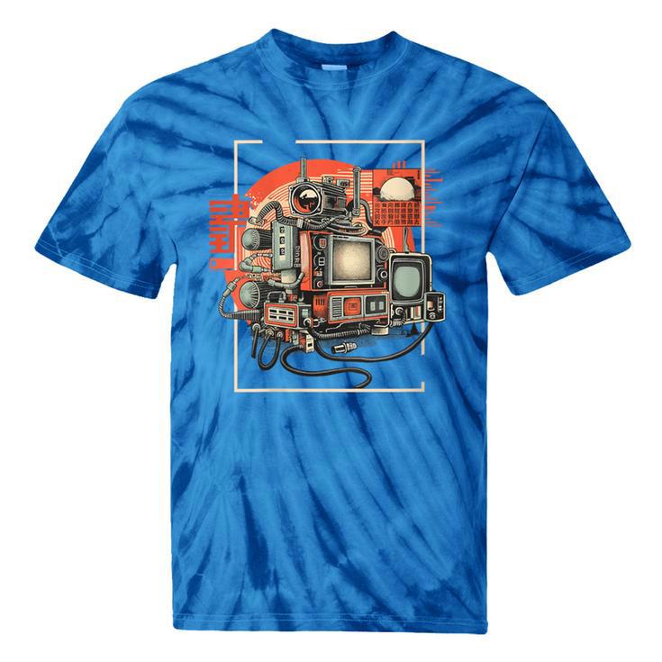 Retro Tech Stack 80s 90s Nostalgia Analog TV Cameras Tie-Dye T-Shirts