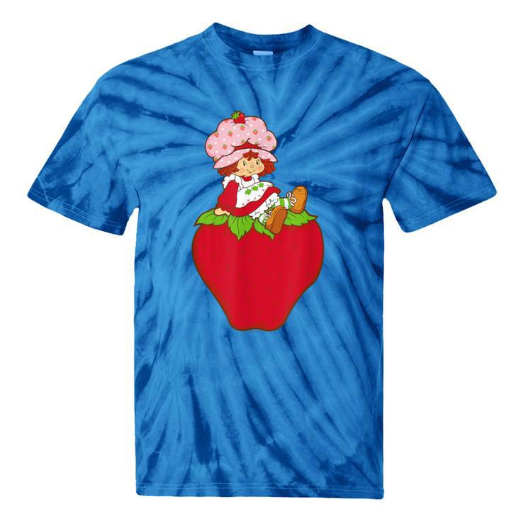 Strawberry Shortcake Sitting On Strawberry Retro Nostalgia Tie-Dye T-Shirts
