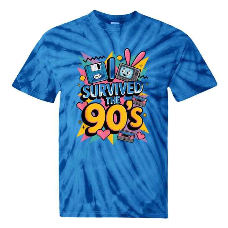 I Survived The 90s – Cute Retro Cartoon Nostalgia Tie-Dye T-Shirts