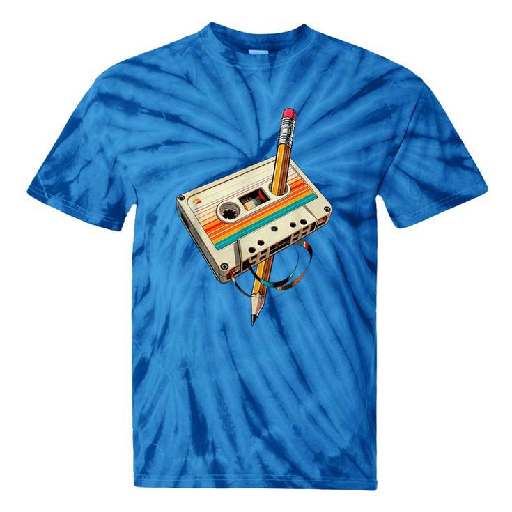 Vintage Pencil Rewind Cassette Tape Nostalgia Party 80s 90s Tie-Dye T-Shirts