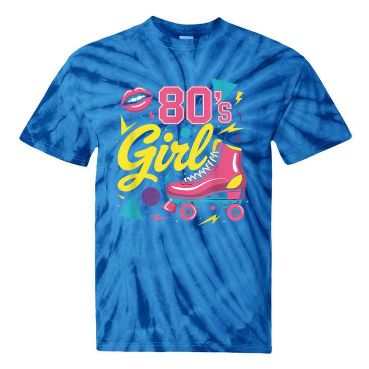 80's Girl Roller Skates Skating Eighties 1980s Nostalgia Tie-Dye T-Shirts