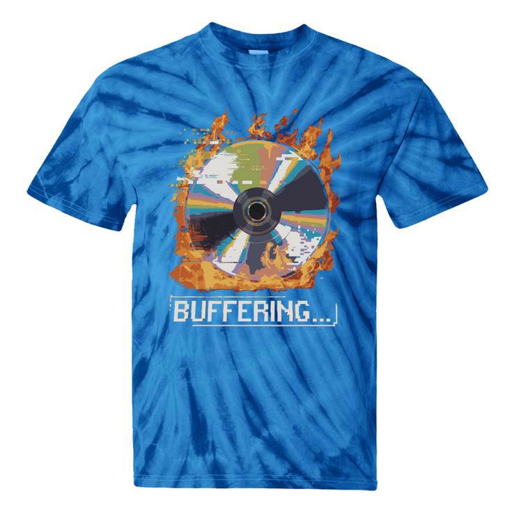 Buffering Glitched CD On Fire 2000s Nostalgia Tie-Dye T-Shirts