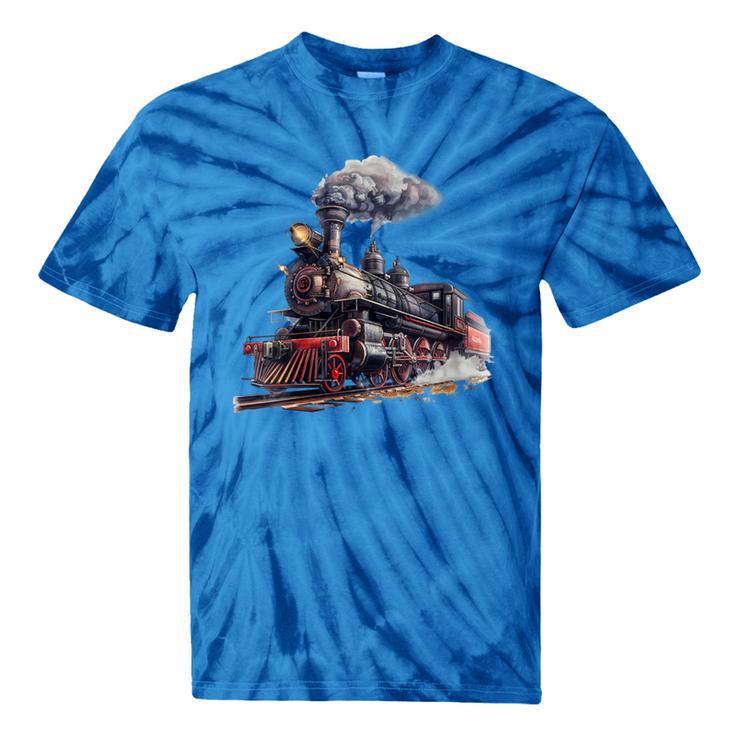 Classic Steam Train Enthusiasts Nostalgia For Train Lovers Tie-Dye T-Shirts