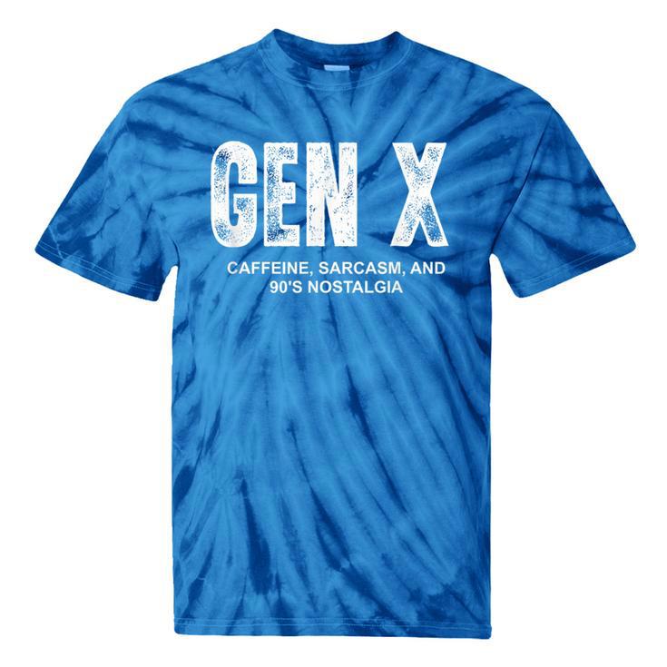 Gen X Caffeine Sarcasm 90s Nostalgia Men Women Graphic Tie-Dye T-Shirts