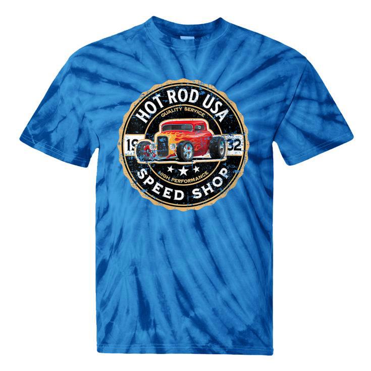 Hotrod Custom Car Automotive Nostalgia Distressed Tie-Dye T-Shirts
