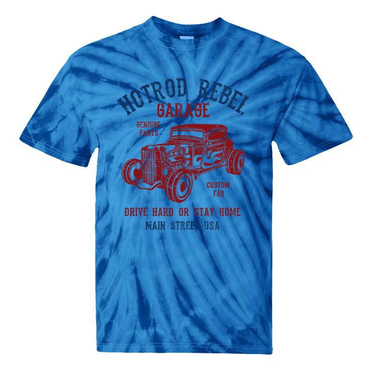 Hotrod Rebel Automotive Nostalgia Old Car Distressed Premium Tri-Blend Tie-Dye T-Shirts