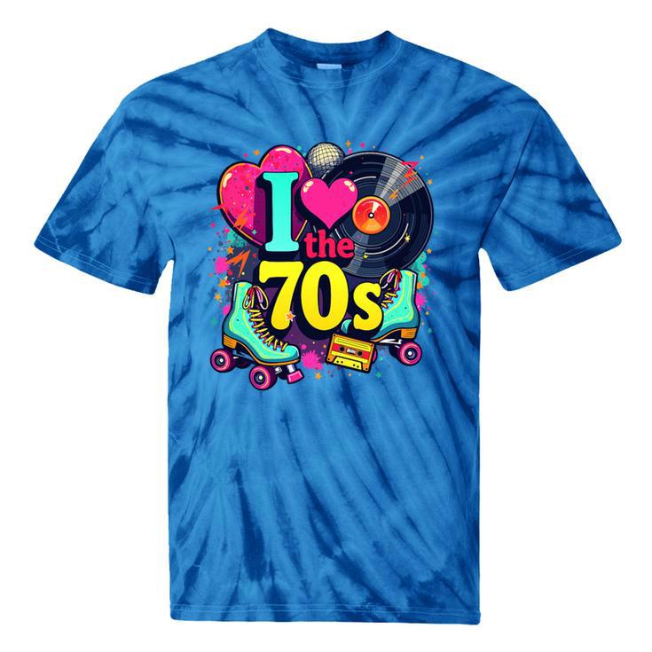 I Love The 70s Vintage Cassette Roller Vinyl Nostalgia 70s Premium Tri-Blend Tie-Dye T-Shirts