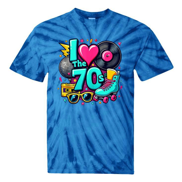 I Love The 70s Vintage Cassette Roller Vinyl Nostalgia 70s Tie-Dye T-Shirts