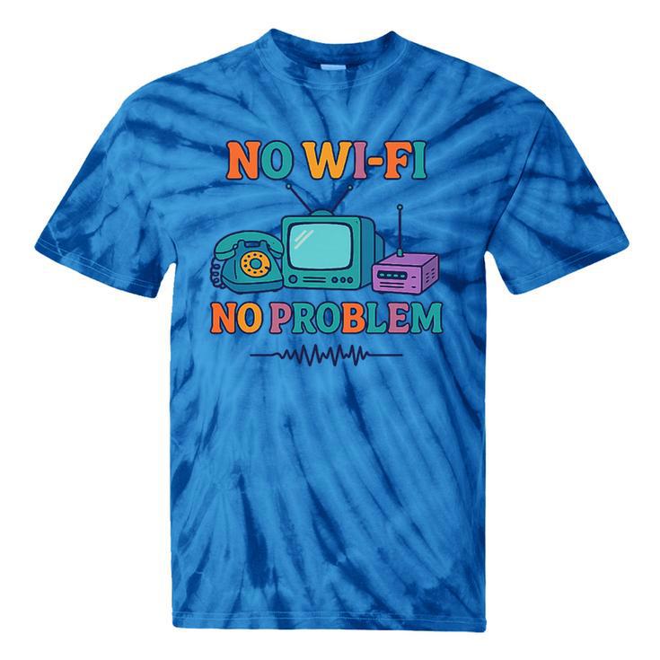 No Wi-Fi No Problem – Retro Dial Up Tech Nostalgia Premium Tri-Blend Tie-Dye T-Shirts