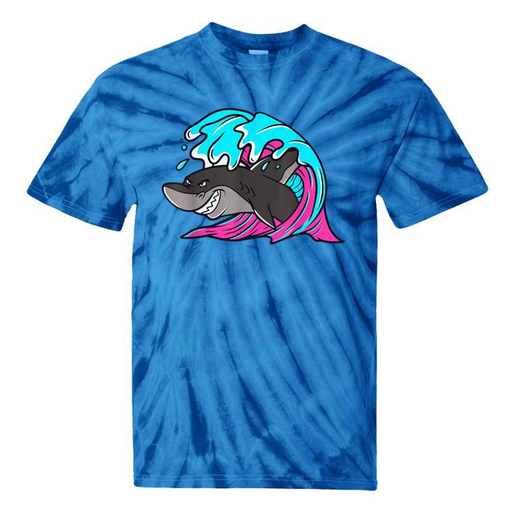Retro 80s Shark Whale Diving Nostalgia Shark Party Tie-Dye T-Shirts Retro 80s Shark Whale Diving Nostalgia Shark Party Tie-Dye T-Shirts