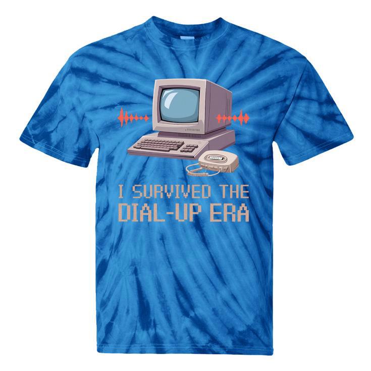I Survived The Dial-Up Era Retro 90s Nostalgia Premium Tri-Blend Tie-Dye T-Shirts