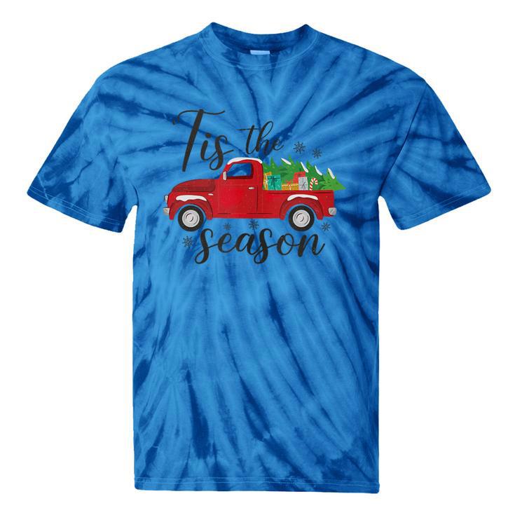 Tis The Season Holiday Nostalgia Red Truck Tie-Dye T-Shirts