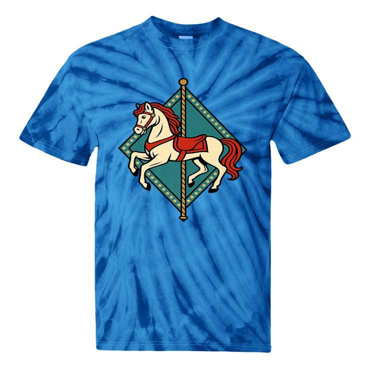 Vintage Carousel Horse Merry Go Round Nostalgia Art Premium Tie-Dye T-Shirts
